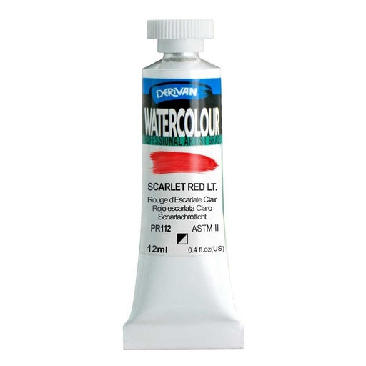DERIVAN WATERCOLOUR 12ML SCARLET RED LIGHT