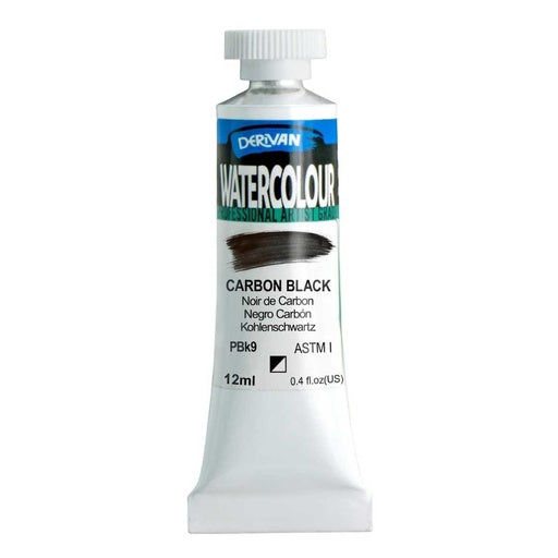 DERIVAN WATERCOLOUR 12ML CARBON BLACK
